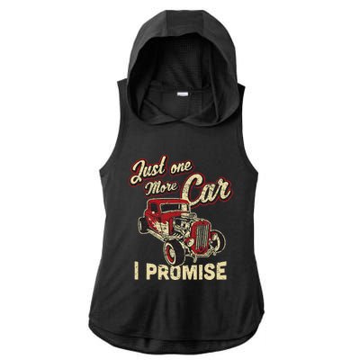 Vintage Car Fan Just One More Car I Promise Ladies PosiCharge Tri-Blend Wicking Draft Hoodie Tank