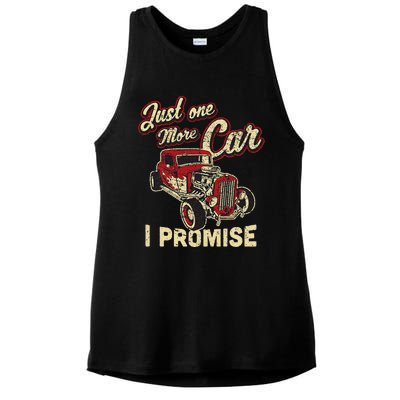 Vintage Car Fan Just One More Car I Promise Ladies PosiCharge Tri-Blend Wicking Tank