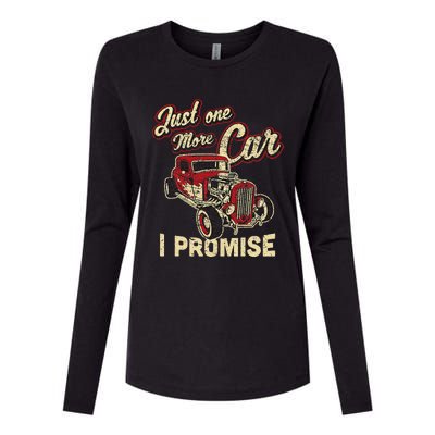 Vintage Car Fan Just One More Car I Promise Womens Cotton Relaxed Long Sleeve T-Shirt