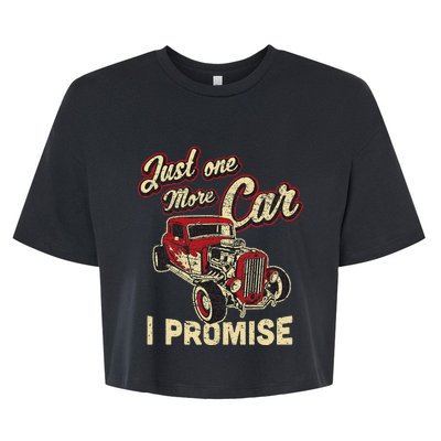 Vintage Car Fan Just One More Car I Promise Bella+Canvas Jersey Crop Tee