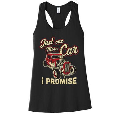 Vintage Car Fan Just One More Car I Promise Women's Racerback Tank