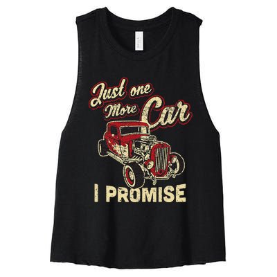 Vintage Car Fan Just One More Car I Promise Women's Racerback Cropped Tank