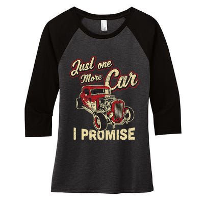 Vintage Car Fan Just One More Car I Promise Women's Tri-Blend 3/4-Sleeve Raglan Shirt