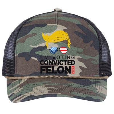 Voting Convicted Felon 2024 Graphic Retro Rope Trucker Hat Cap