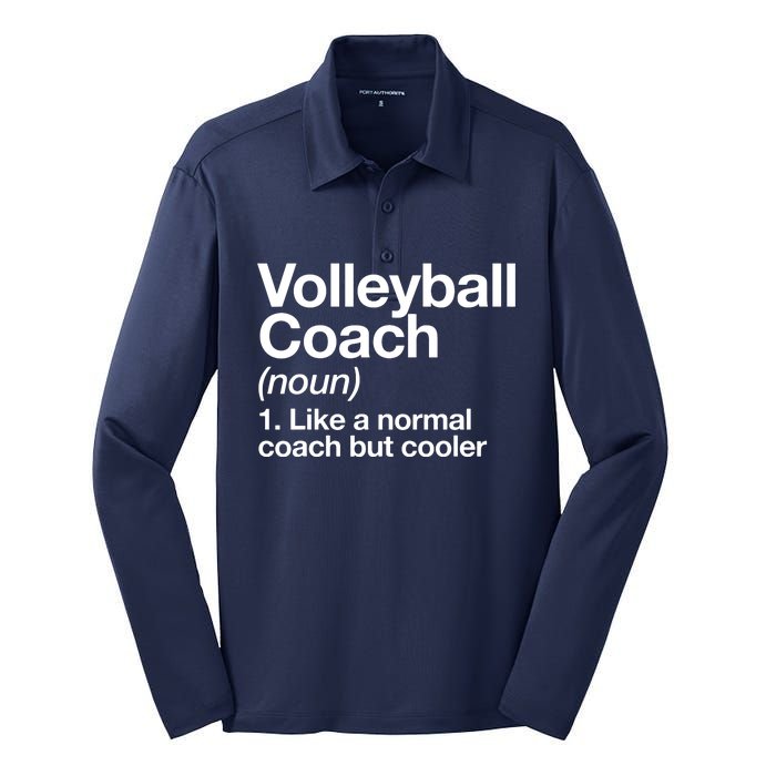 Volleyball Coach Funny Sports Definition Trainer Instructor Silk Touch Performance Long Sleeve Polo