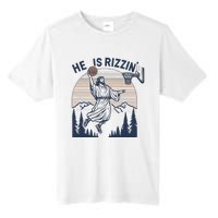 Vintage Christian Faith Jesus Basket Ball He Is Rizzin Tall Fusion ChromaSoft Performance T-Shirt