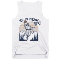 Vintage Christian Faith Jesus Basket Ball He Is Rizzin Tank Top