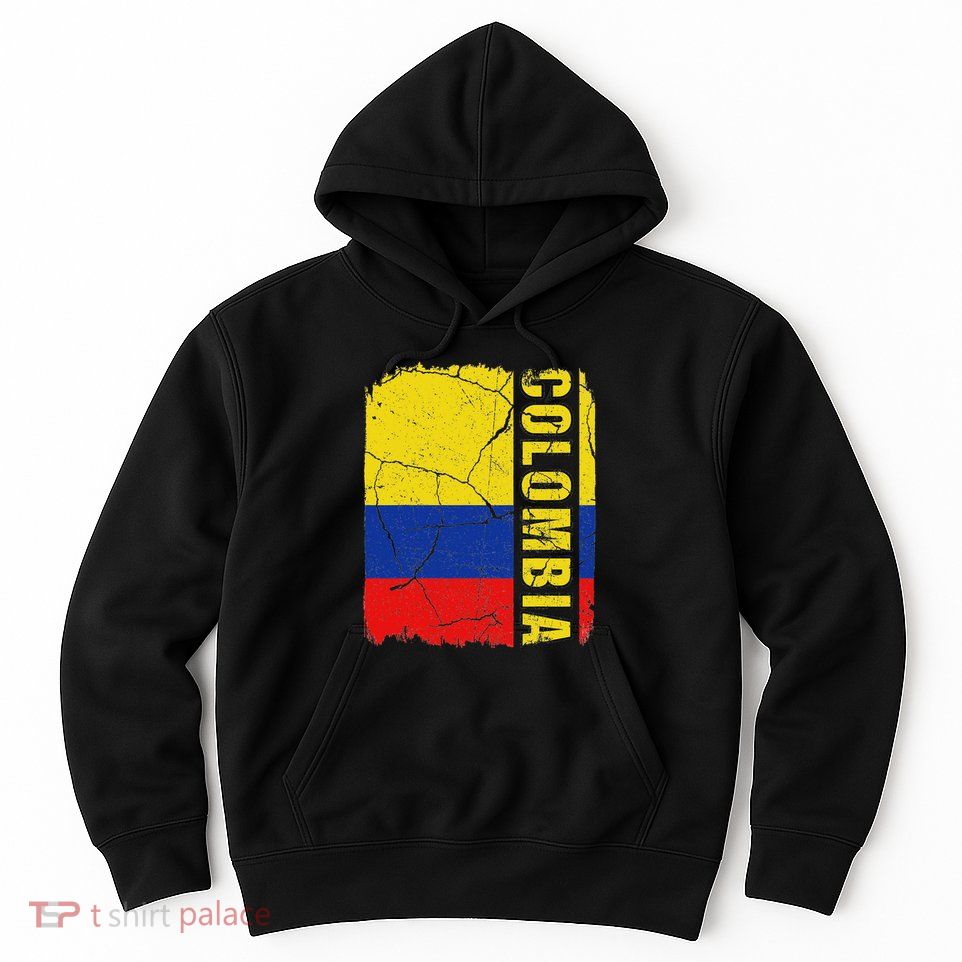 Vintage Colombian Flag Colombia Pride Roots Heritage Gift Hoodie