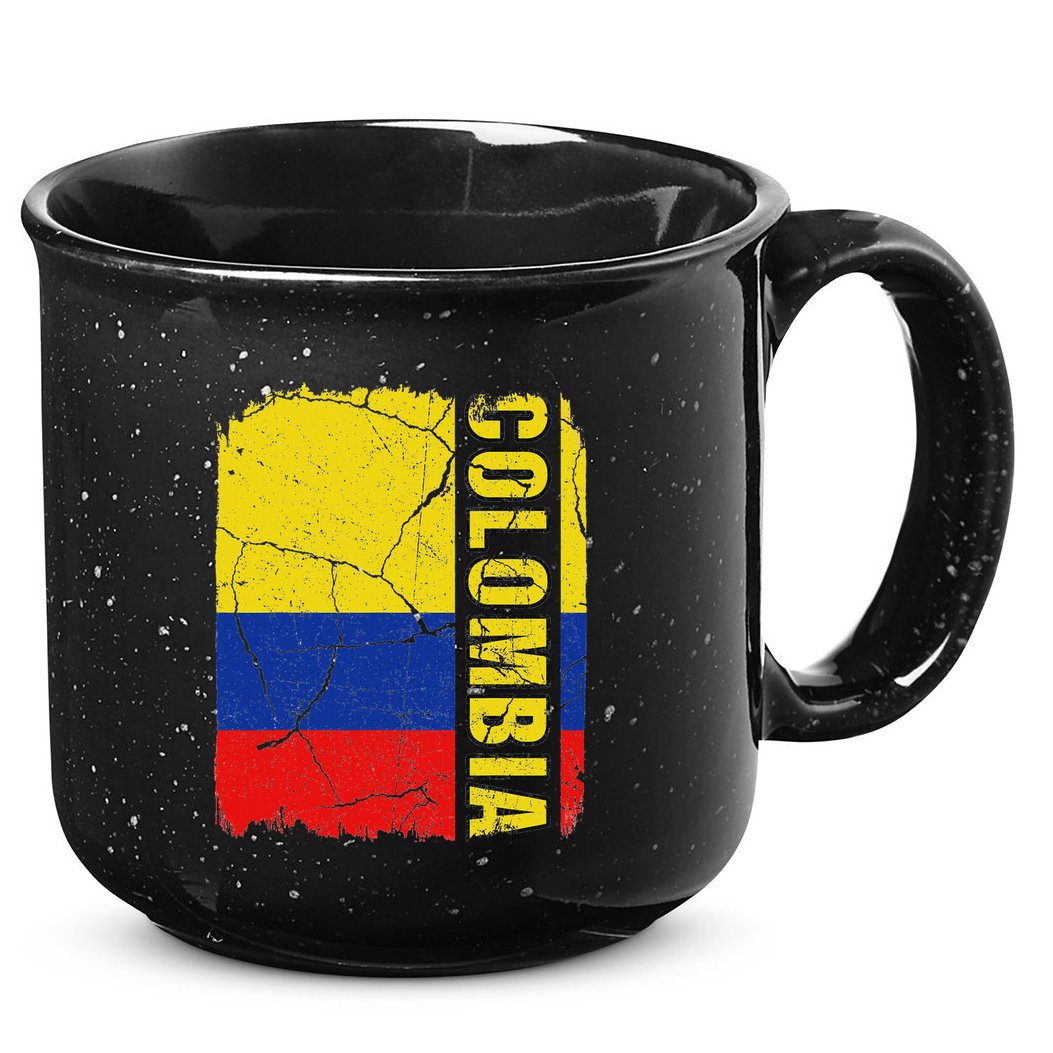 Vintage Colombian Flag Colombia Pride Roots Heritage Gift 15oz Campfire Ceramic Mug