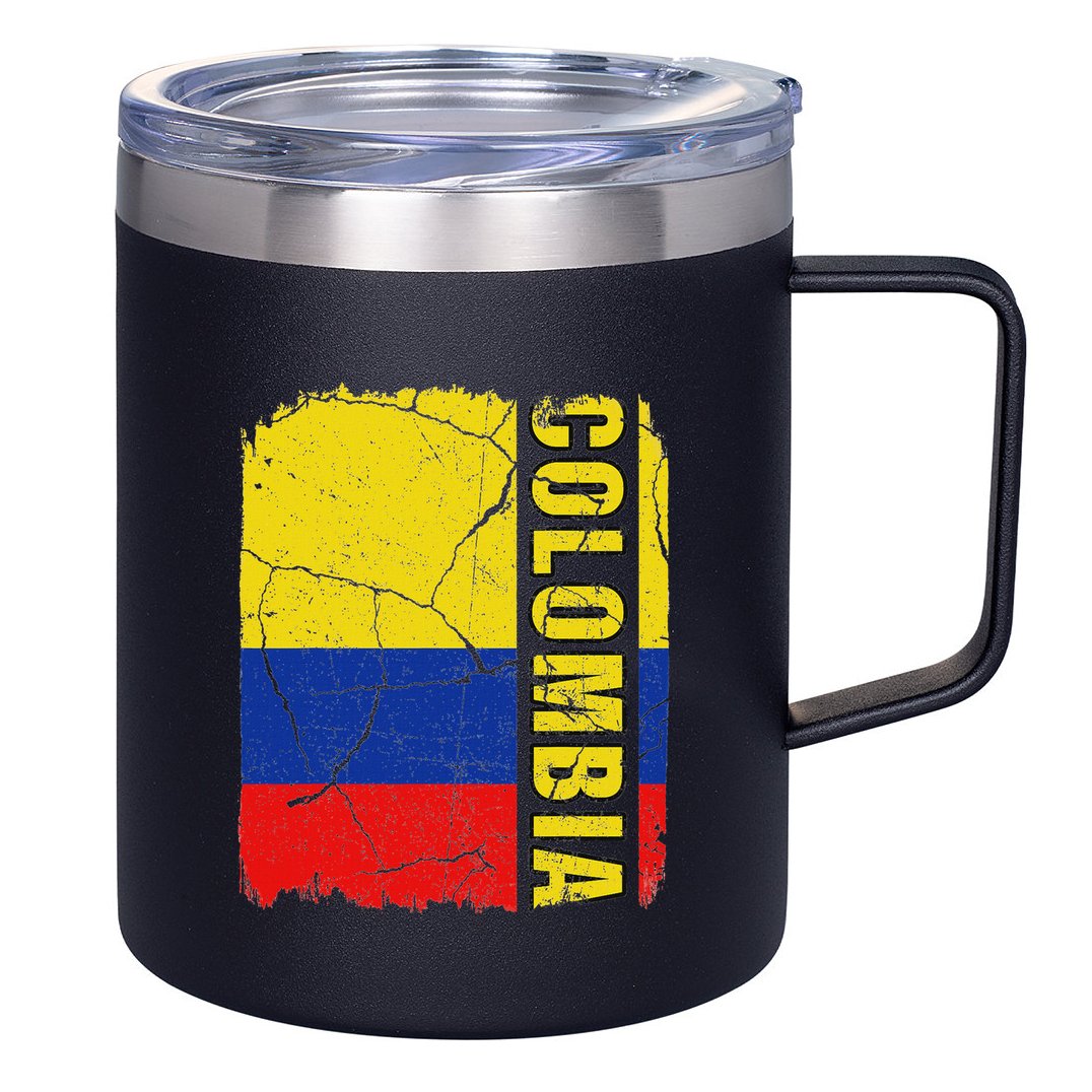 Vintage Colombian Flag Colombia Pride Roots Heritage Gift 12oz Stainless Steel Coffee Mug