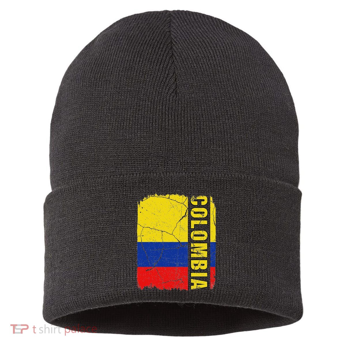 Vintage Colombian Flag Colombia Pride Roots Heritage Gift Sustainable Knit Beanie