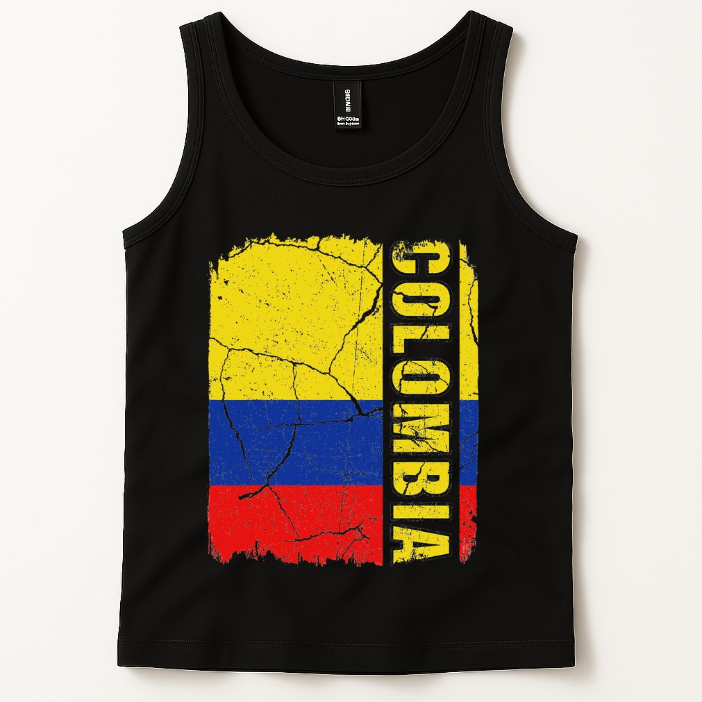 Vintage Colombian Flag Colombia Pride Roots Heritage Gift Tank Top