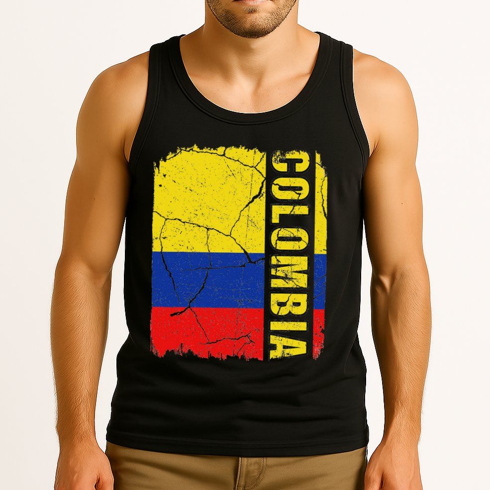 Vintage Colombian Flag Colombia Pride Roots Heritage Gift Tank Top
