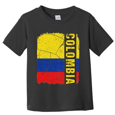Vintage Colombian Flag Colombia Pride Roots Heritage Gift Toddler T-Shirt