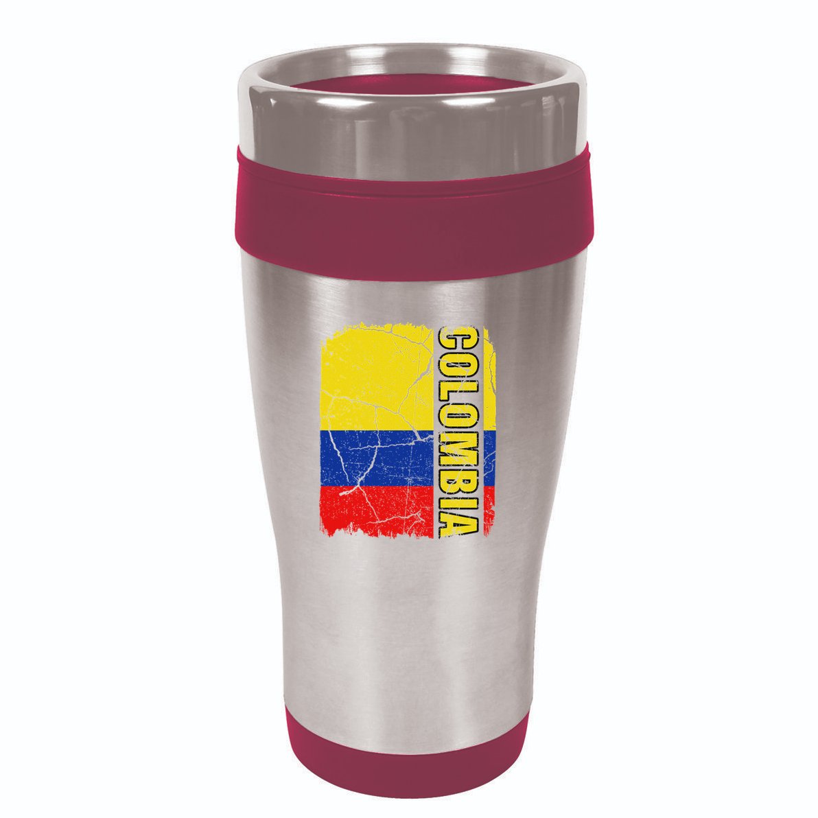 Vintage Colombian Flag Colombia Pride Roots Heritage Gift 16oz Travel Tumbler