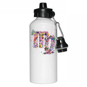 Virgo Colourful Flowers And Butterfly Zodiac Star Sign Funny Gift Aluminum Water Bottle