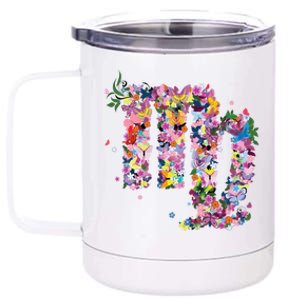 Virgo Colourful Flowers And Butterfly Zodiac Star Sign Funny Gift 12 oz Stainless Steel Tumbler Cup