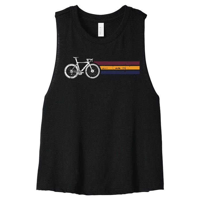 Vintage Cycling Funny Classic Bicycle Bicycling Lover Outfit Women's Racerback Cropped Tank