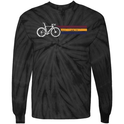 Vintage Cycling Funny Classic Bicycle Bicycling Lover Outfit Tie-Dye Long Sleeve Shirt