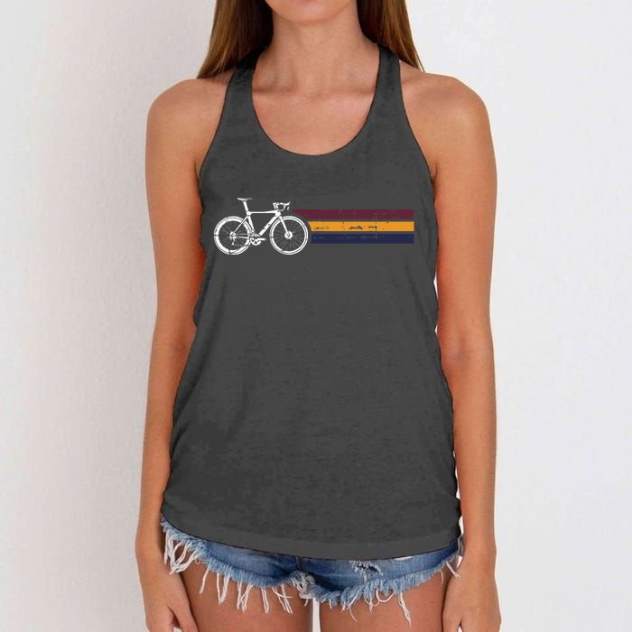 Vintage Cycling Funny Classic Bicycle Bicycling Lover Outfit Women's Knotted Racerback Tank