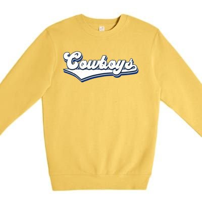 Vintages Cowboys Football Logo Premium Crewneck Sweatshirt