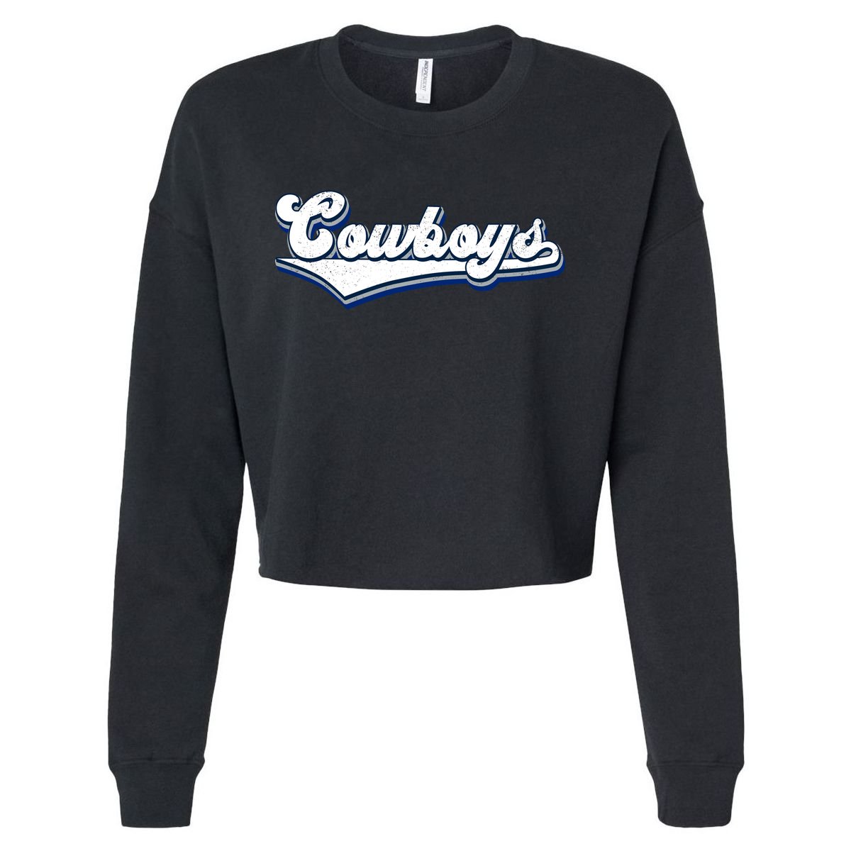 Vintages Cowboys Football Logo Cropped Pullover Crew
