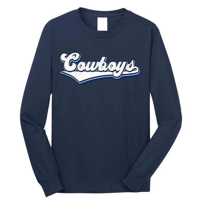 Vintages Cowboys Football Logo Long Sleeve Shirt