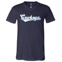 Vintages Cowboys Football Logo V-Neck T-Shirt