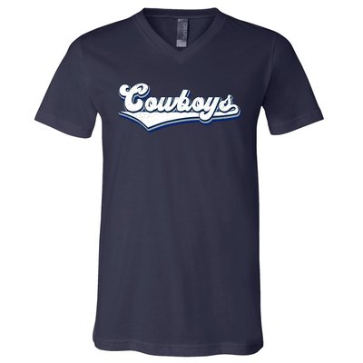 Vintages Cowboys Football Logo V-Neck T-Shirt