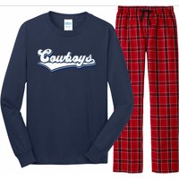 Vintages Cowboys Football Logo Long Sleeve Pajama Set