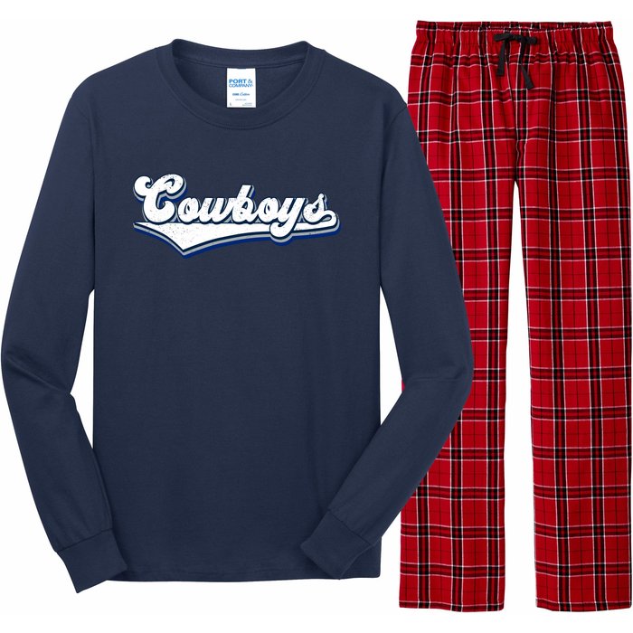 Vintages Cowboys Football Logo Long Sleeve Pajama Set