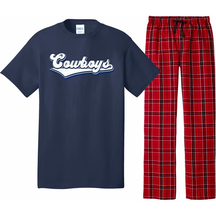 Vintages Cowboys Football Logo Pajama Set