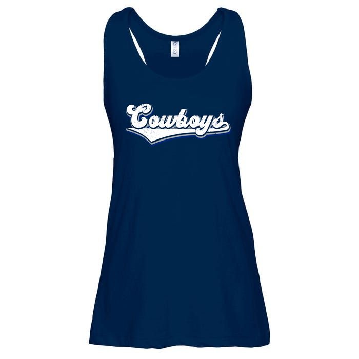 Vintages Cowboys Football Logo Ladies Essential Flowy Tank