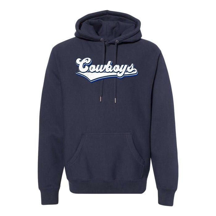 Vintages Cowboys Football Logo Premium Hoodie