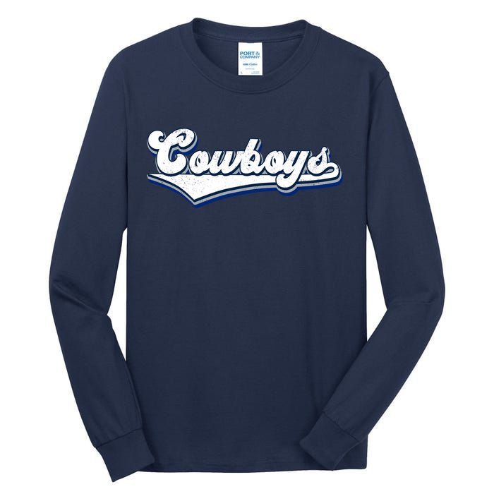 Vintages Cowboys Football Logo Tall Long Sleeve T-Shirt