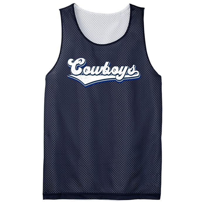 Vintages Cowboys Football Logo Mesh Reversible Basketball Jersey Tank