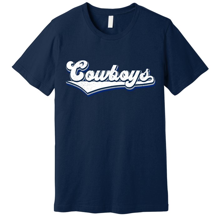 Vintages Cowboys Football Logo Premium T-Shirt