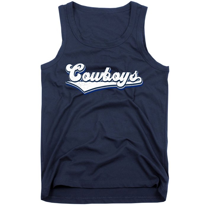 Vintages Cowboys Football Logo Tank Top