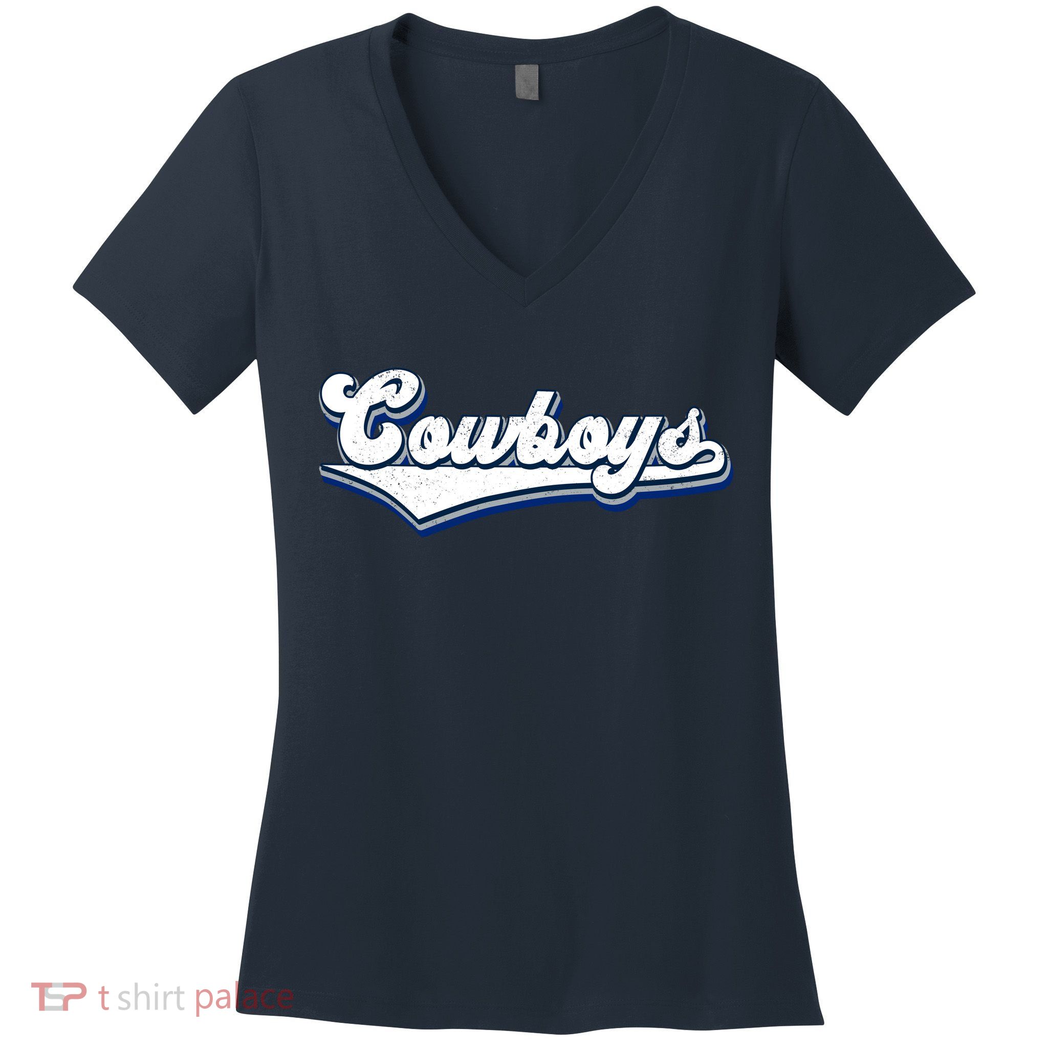 Vintages Cowboys Football Logo Women's V-Neck T-Shirt