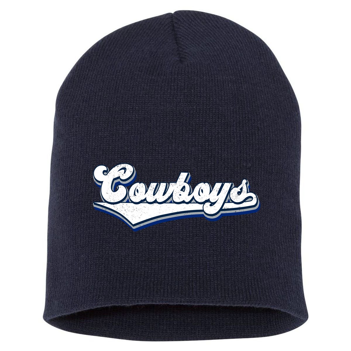Vintages Cowboys Football Logo Short Acrylic Beanie