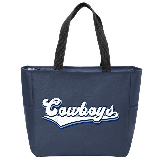 Vintages Cowboys Football Logo Zip Tote Bag