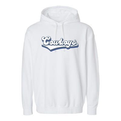 Vintages Cowboys Football Logo Garment-Dyed Fleece Hoodie