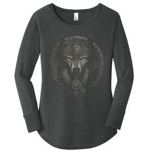 Viking Celtic Fenrir Wolf Women Women's Perfect Tri Tunic Long Sleeve Shirt