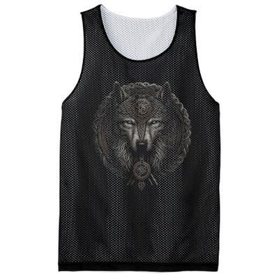 Viking Celtic Fenrir Wolf Women Mesh Reversible Basketball Jersey Tank