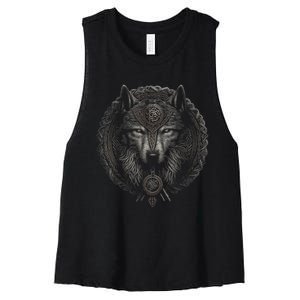 Viking Celtic Fenrir Wolf Women Women's Racerback Cropped Tank