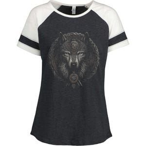 Viking Celtic Fenrir Wolf Women Enza Ladies Jersey Colorblock Tee