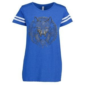 Viking Celtic Fenrir Wolf Women Enza Ladies Jersey Football T-Shirt