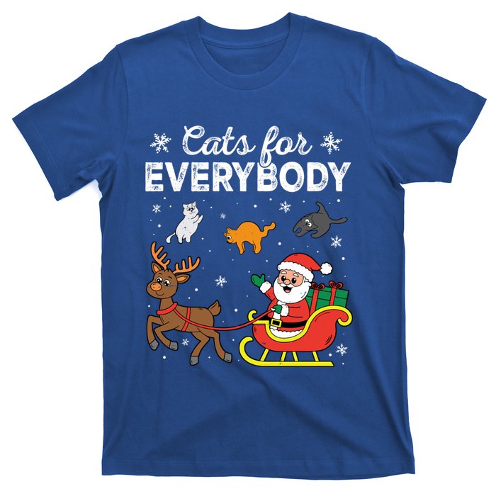 Vintage Cats For Everybody Christmas Cat Xmas Santa Meaningful Gift T-Shirt