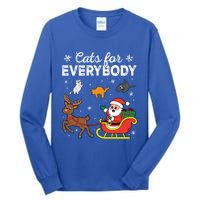 Vintage Cats For Everybody Christmas Cat Xmas Santa Meaningful Gift Tall Long Sleeve T-Shirt