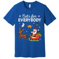 Vintage Cats For Everybody Christmas Cat Xmas Santa Meaningful Gift Premium T-Shirt